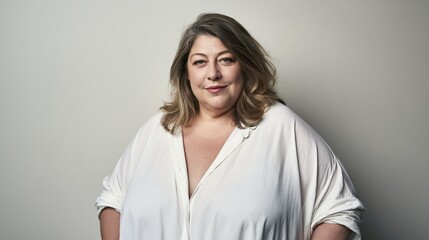 Fototapeta premium Fractional Executive Middle Aged French Plus Size Mentor