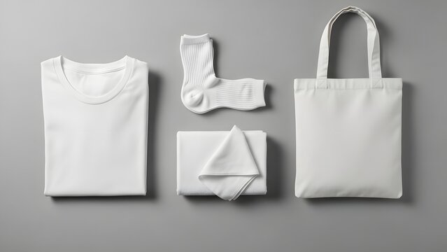 White clothing and accessories mockup for branding and design