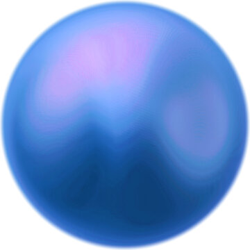 Blue Metallic Sphere Abstract 3D Object