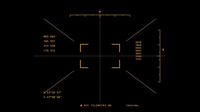 helicopter drone tracking overlay cockpit amber gold instrumentation radar screen telemetry 4k