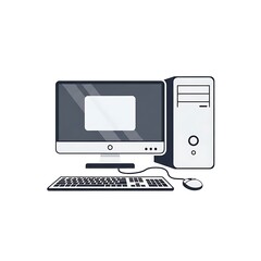 Fototapeta premium Modern laptop with external hard drive setup on desk.