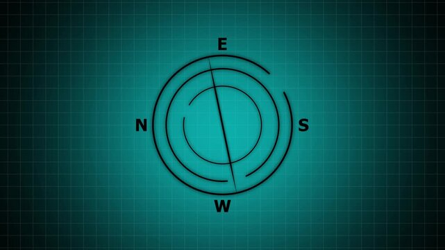 A new digital compass with direction north,west,east,south icon animation,travel icon.search route compass geocaching pin destination location outline point address.