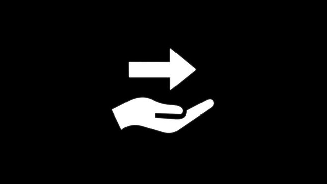 Hand Holding Forward Arrow Icon Representing Data Transfer File Sharing Export Delivery and Digital Navigation 4k video.