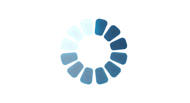 Gradient blue loading animation icon on white background
