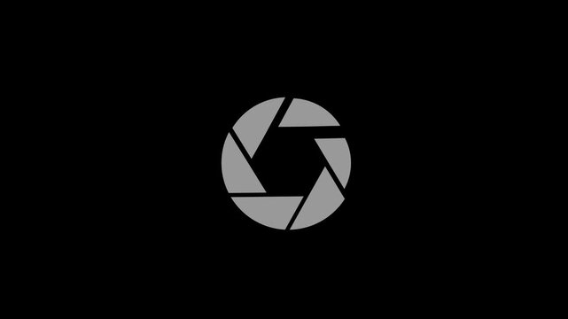 Shutter icon cartoon animation. Camera shutter opening