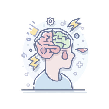 Illustration of a Traumatic Brain Injury Concept
