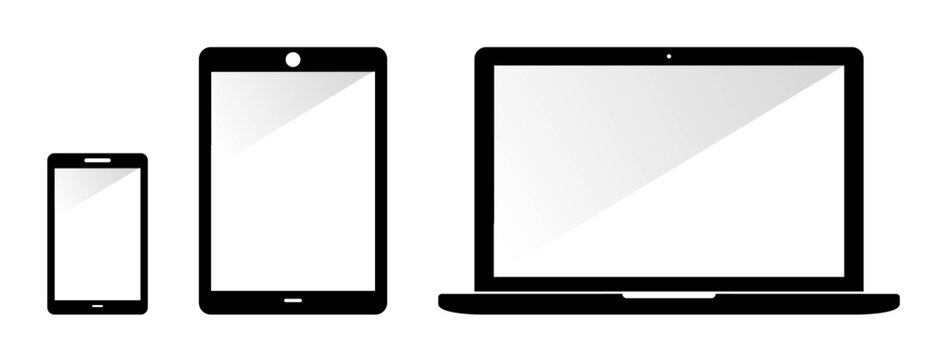 digital technology device smartphone, tablet and laptop