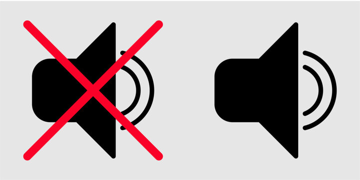 speaker audio mute mode and on mode