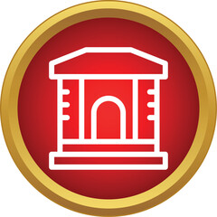 Naklejka premium Building outline icon symbolizing government, education, or financial services