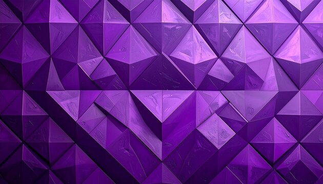 Abstract purple geometric background with repeating triangular pyramid shapes creating a modern and elegant textured surface design pattern.