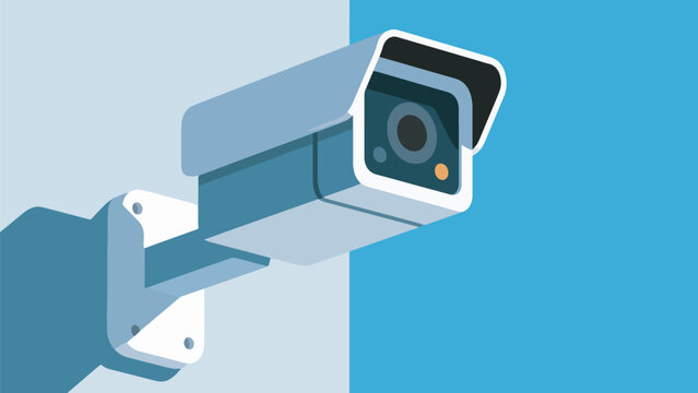Modern Cctv Camera Illustration, Minimalist Technology Design Vector Design Template