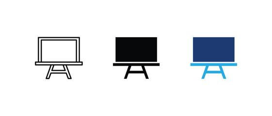 Classroom blackboard icon, school chalkboard presentation stand. vector illustration © AirVictorPro