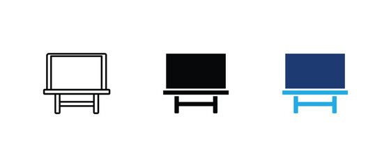 Classroom blackboard icon, school chalkboard presentation stand. vector illustration © AirVictorPro