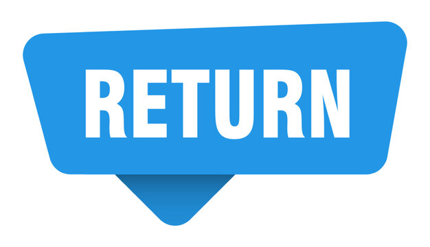 return sticker. return blue sign isolated on transpatent background