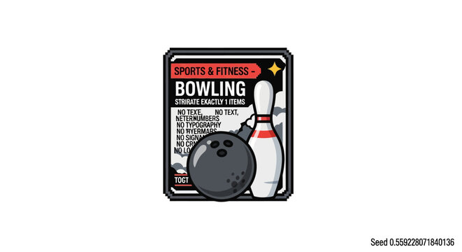 Bowling ball and pins sports equipment.