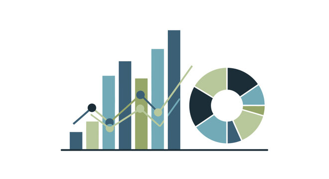 Business data analysis graph chart.
