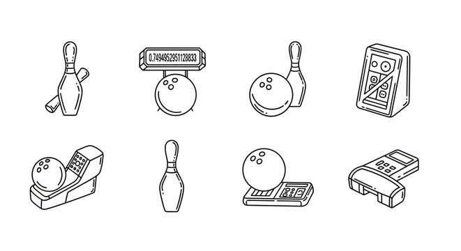 Bowling pins and balls equipment.
