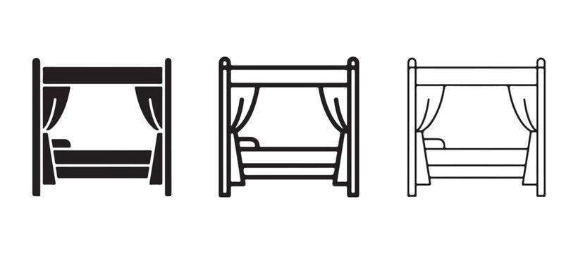 Fourposter beds with and without canopy lines and styles furniture for home and hotel  interior design elements