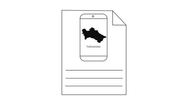 Document with map and lines, digital and paper formats.