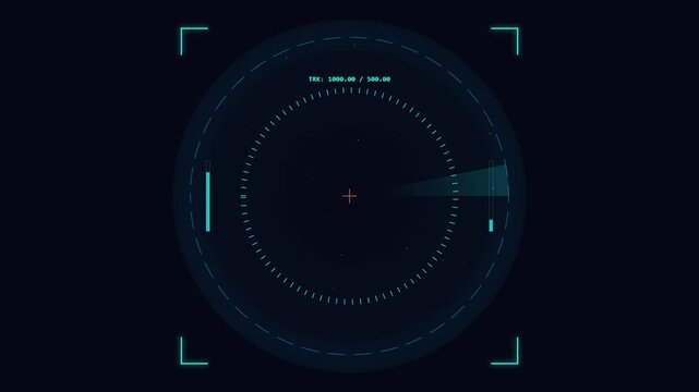 Rotating digital radar scanner interface with target tracking metrics