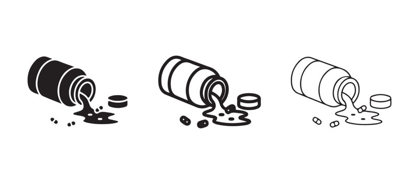 bottle pouring out pills on white background  pharmaceutical  medication  health  wellness