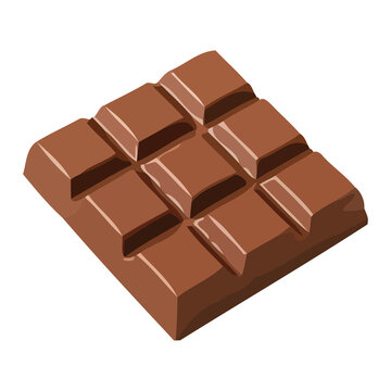 Dark chocolate bar on white background