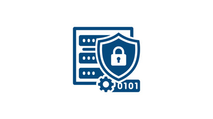 Obraz premium Cyber security server data protection shield icon.