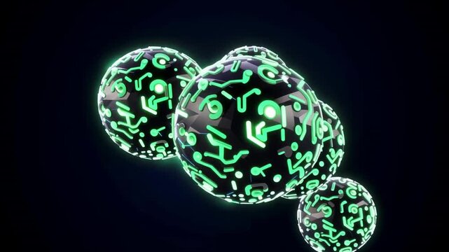 Time-lapse of cellular mitosis in blue and green hues