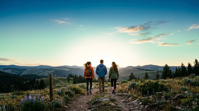 The Journey Ahead: Backpackers in the Mountains