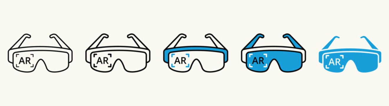 Augmented Reality Glasses Icon Set