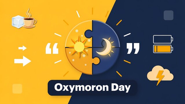 Oxymoron day concept illustration