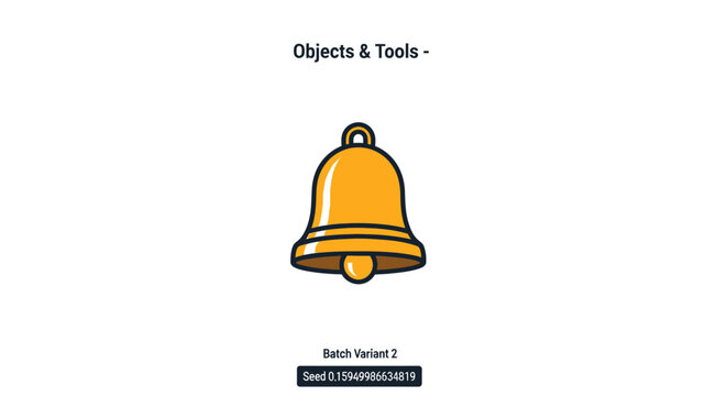 Yellow Metal Bell Object Closeup.