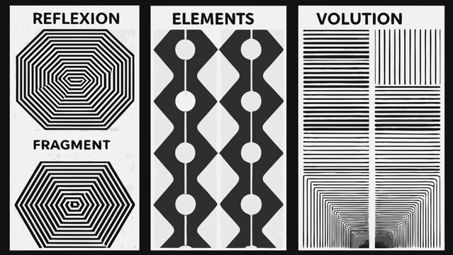 Geometric Pattern Series In Black And White Graphic Design