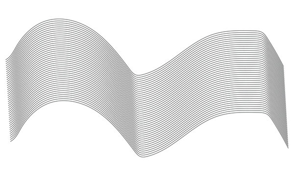 Abstract wavy lines pattern isolated on white background