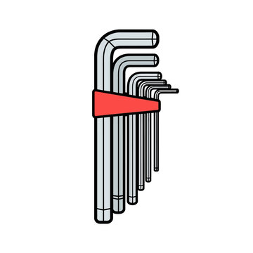 Hex Key Set Allen Wrench Vector Design