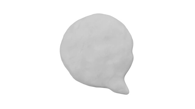 粘土でできた正円の吹き出しの3DCGアニメーション。動くフレームの可愛いスタンプアイコン。子供向けのデコレーション素材
