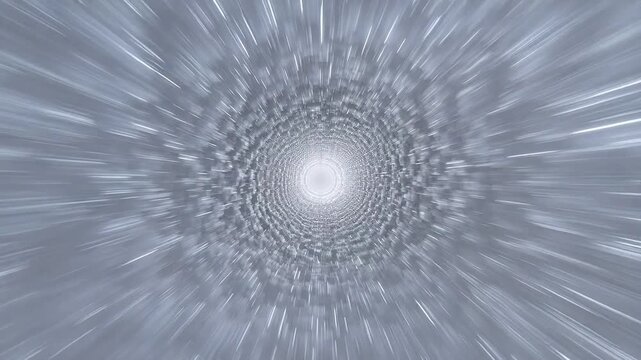 Abstract radial light tunnel with glowing circular rings and deep spatial perspective
