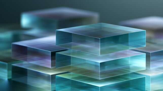 Model governance architecture with transparent layered blocks and enterprise AI control