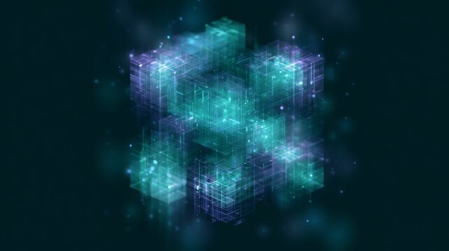 AI policy management concept with modular digital governance cubes and control layers