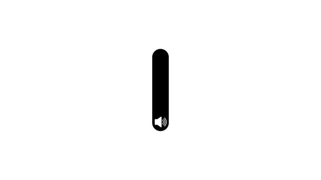 Vertical volume control slider with a speaker symbol at the bottom on a solid white background for digital user interface