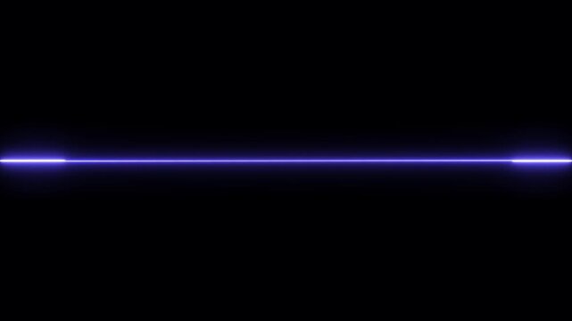 Two glowing blue neon horizontal line segments separated by a thin gap isolated on a solid black background creating a minimalist light effect