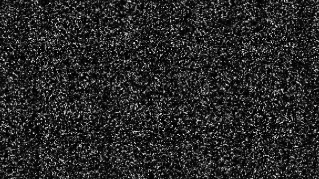 Dense black and white grainy texture resembling analog television static noise with contrast monochromatic visual interference pattern background