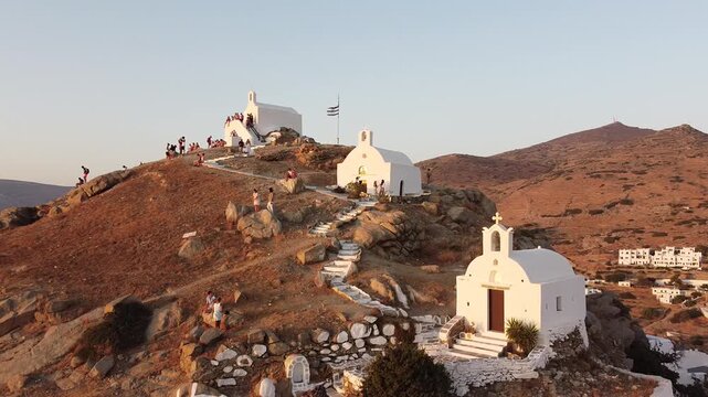 Calls Loch Shot on Sunset Ios Greece Church of Panagia Gremniotissa