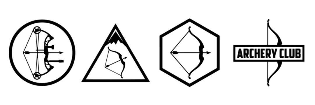Minimalist Hunting Compound Bow Silhouette Vector - Archery Bowhunter SVG Asset Bundle