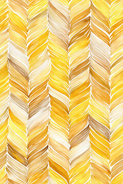 Abstract vertical pattern of golden yellow and brown weaving stripes, seamless texture