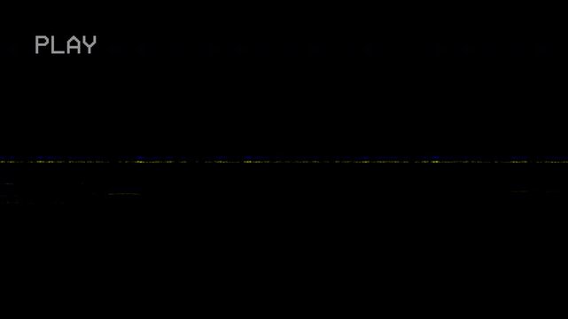 Retro vhs tape playing screen with analog noise glitch and tracking
