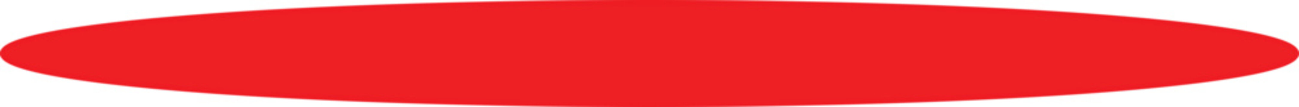 A simple red horizontal oval shape