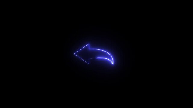  A blue neon glowing arrow icon often used to represent "back" or "undo" actions.