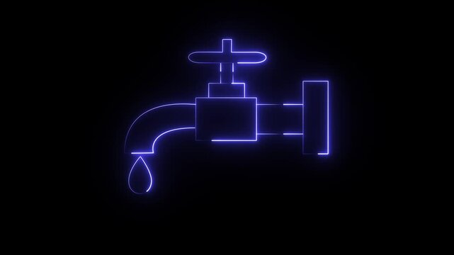 A water faucet with a dripping droplet, commonly used for plumbing or conservation themes.