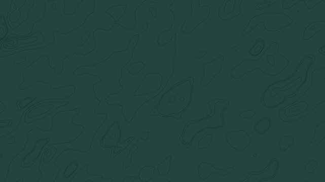 Topographic map animation scrolls with dark green contour lines. Detailed topographic map animation details geography vector patterns. Seamless topographic map animation enhances grid backgrounds.